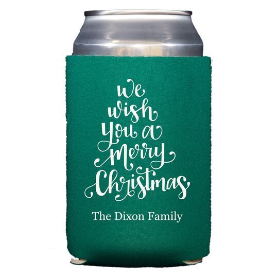 Hand Lettered We Wish You A Merry Christmas Collapsible Huggers